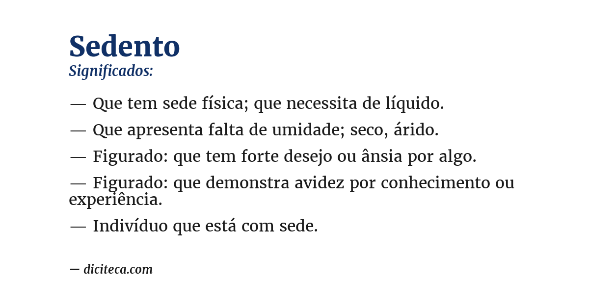 Significado de sedento
