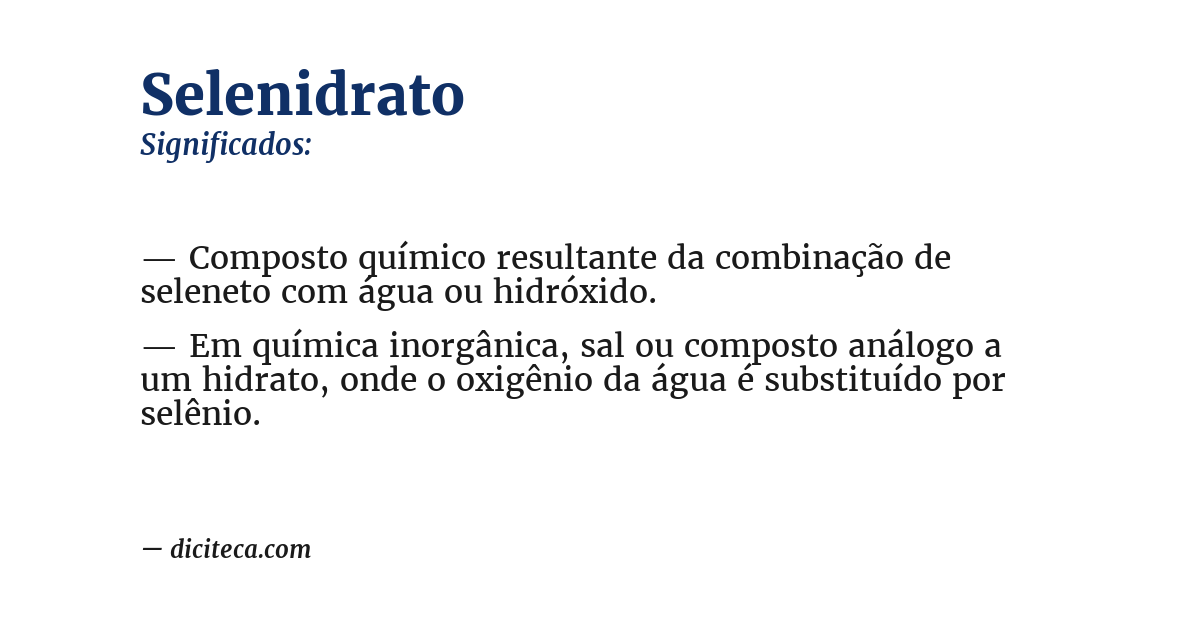 Significado de selenidrato