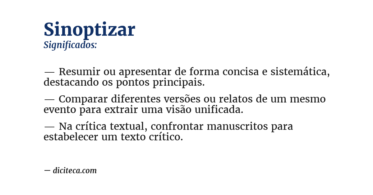 Significado de sinoptizar