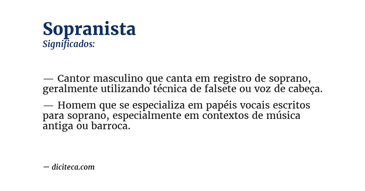 Significado de sopranista