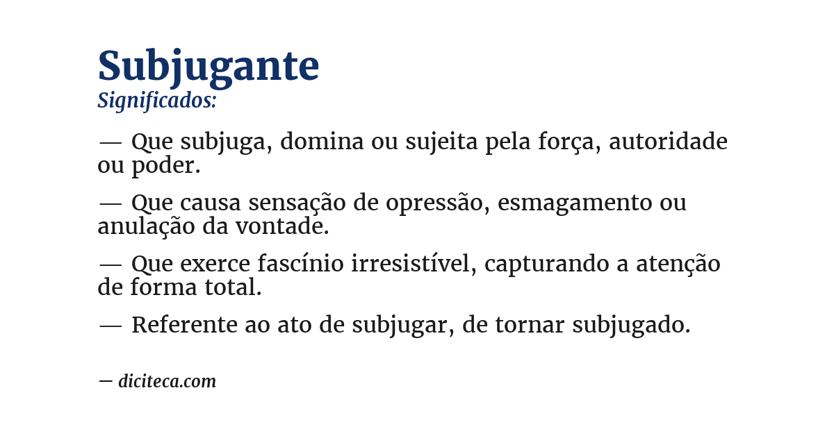 Significado de subjugante