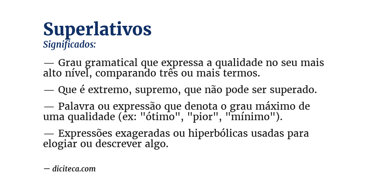 Significado de superlativos
