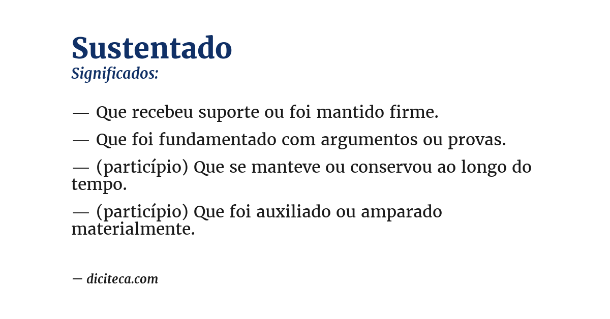 Significado de sustentado