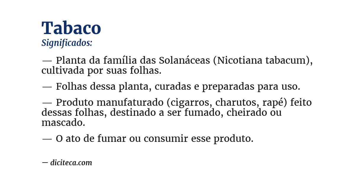 Significado de tabaco