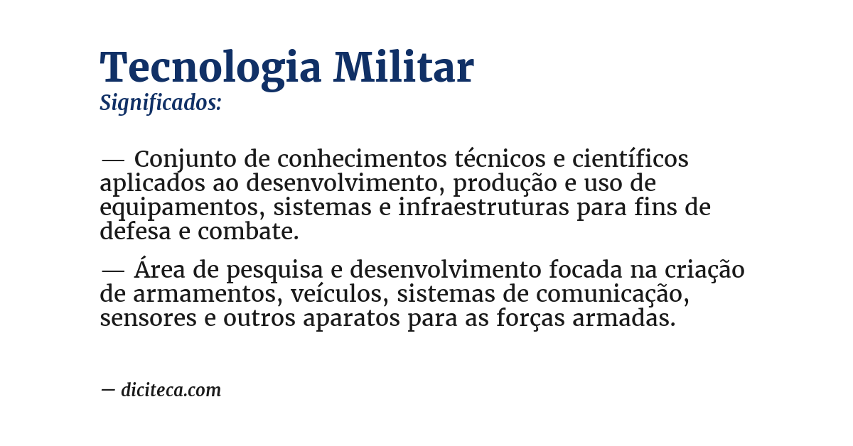 Significado de tecnologia militar