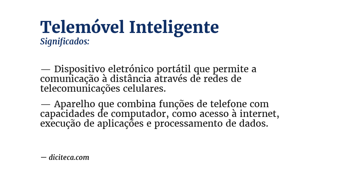 Significado de telemóvel inteligente