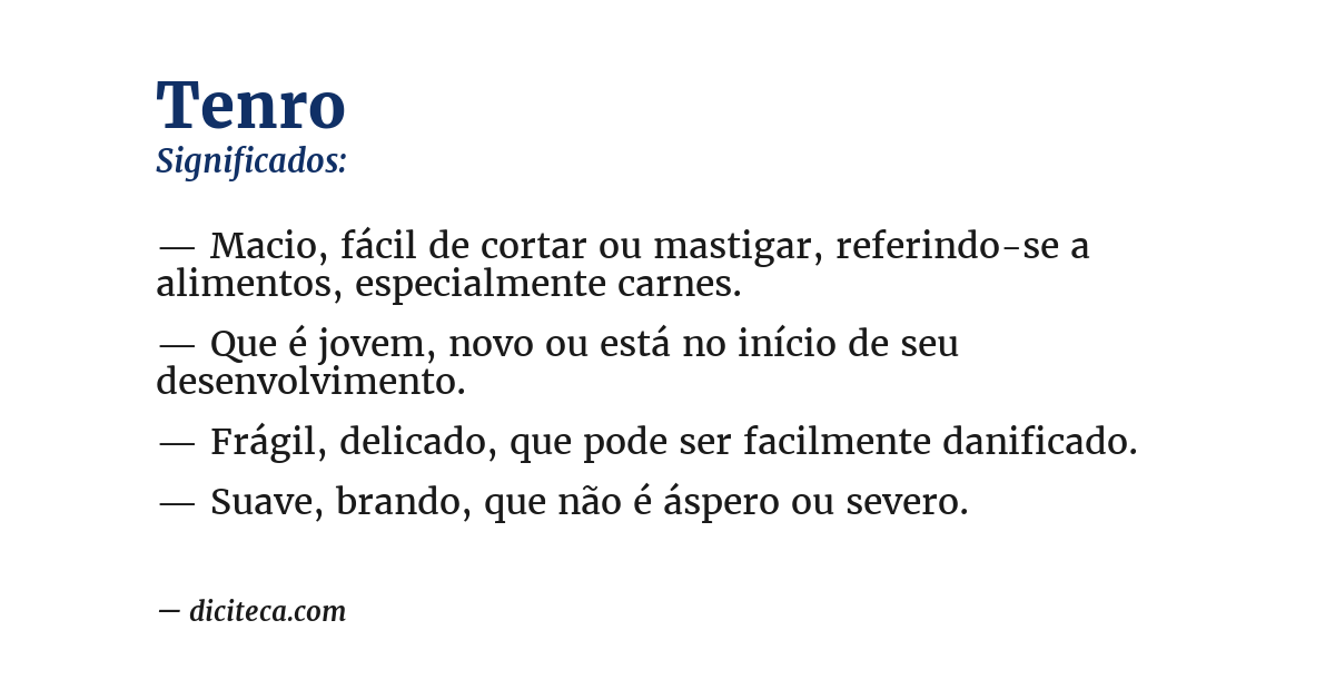 Significado de tenro