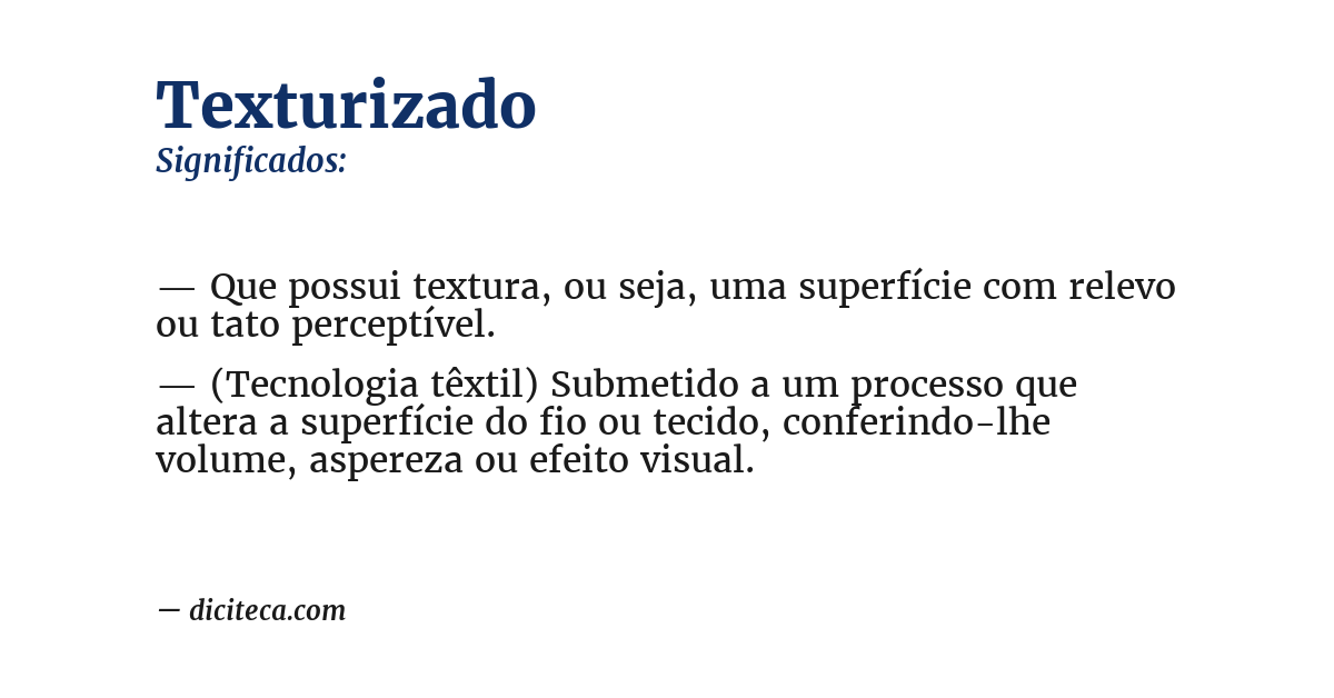 Significado de texturizado