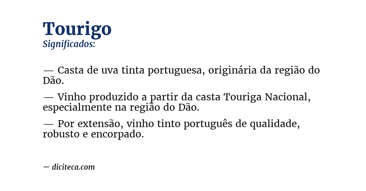 Significado de tourigo