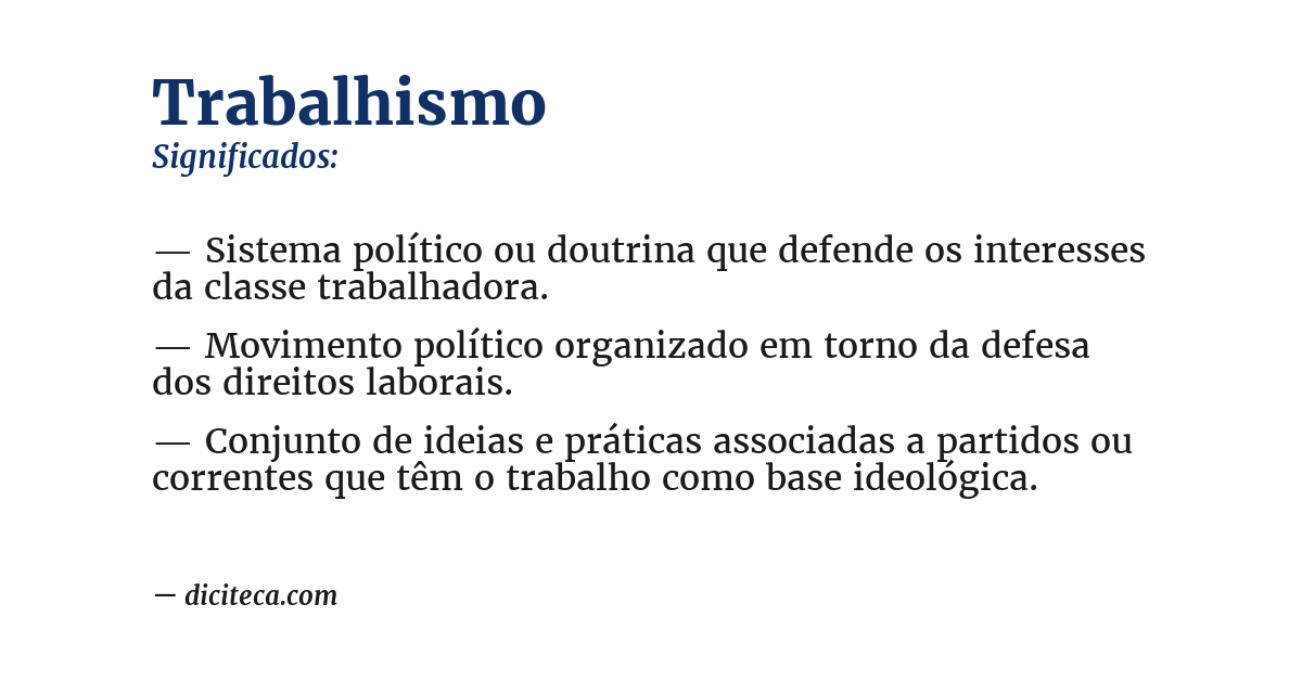 Significado de trabalhismo
