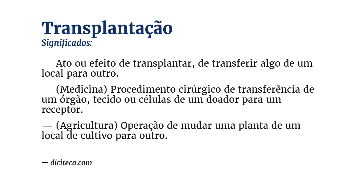 Significado de transplantação