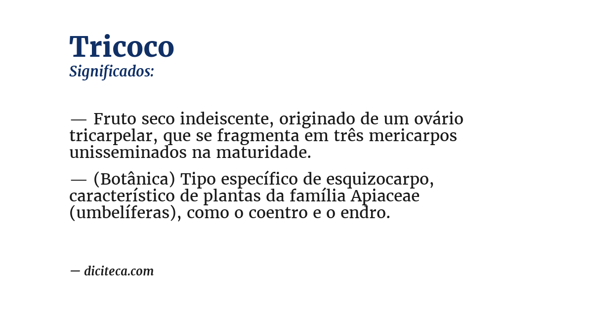 Significado de tricoco