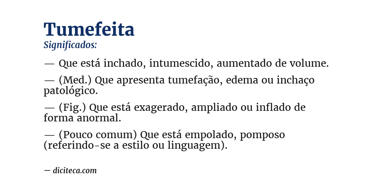 Significado de tumefeita