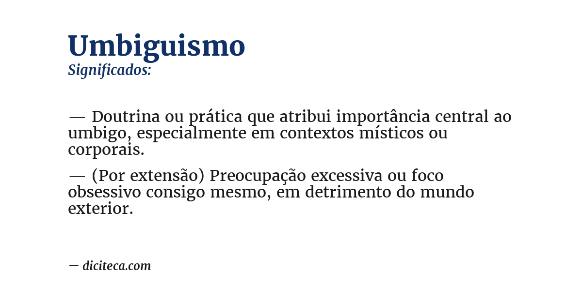 Significado de umbiguismo