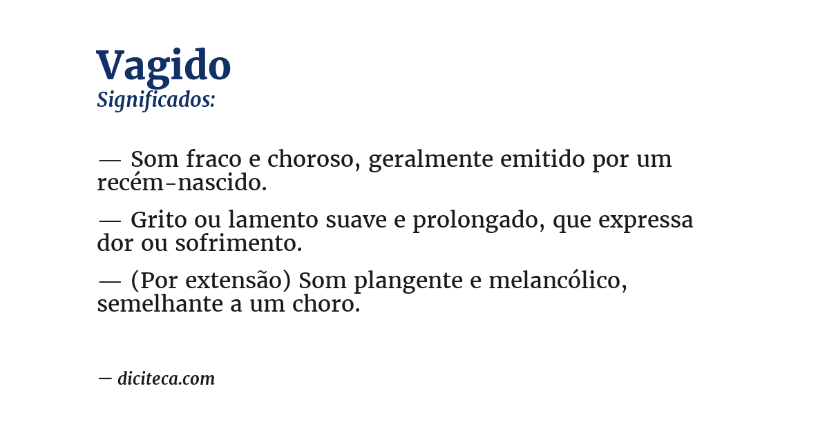 Significado de vagido