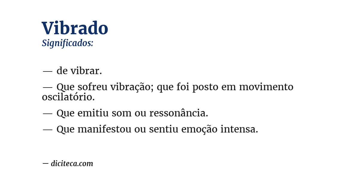 Significado de vibrado