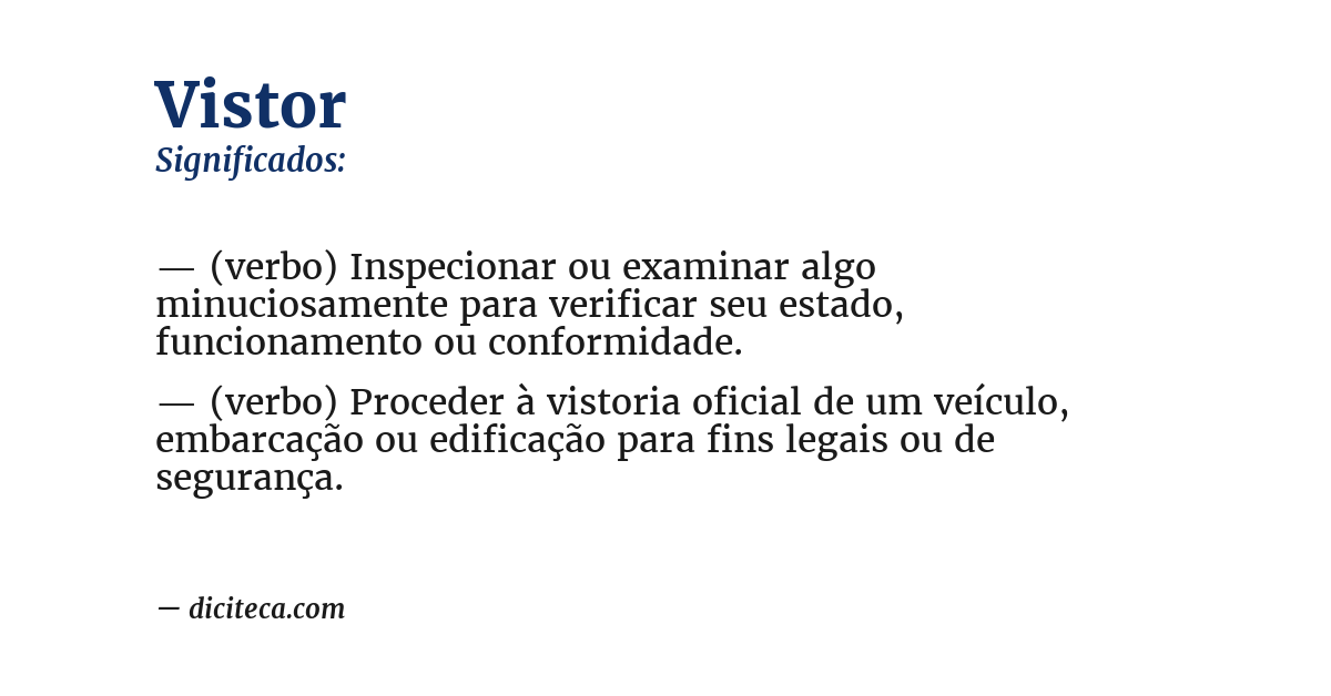 Significado de vistor