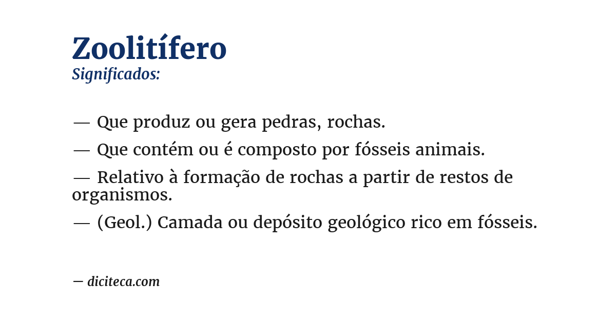 Significado de zoolitífero