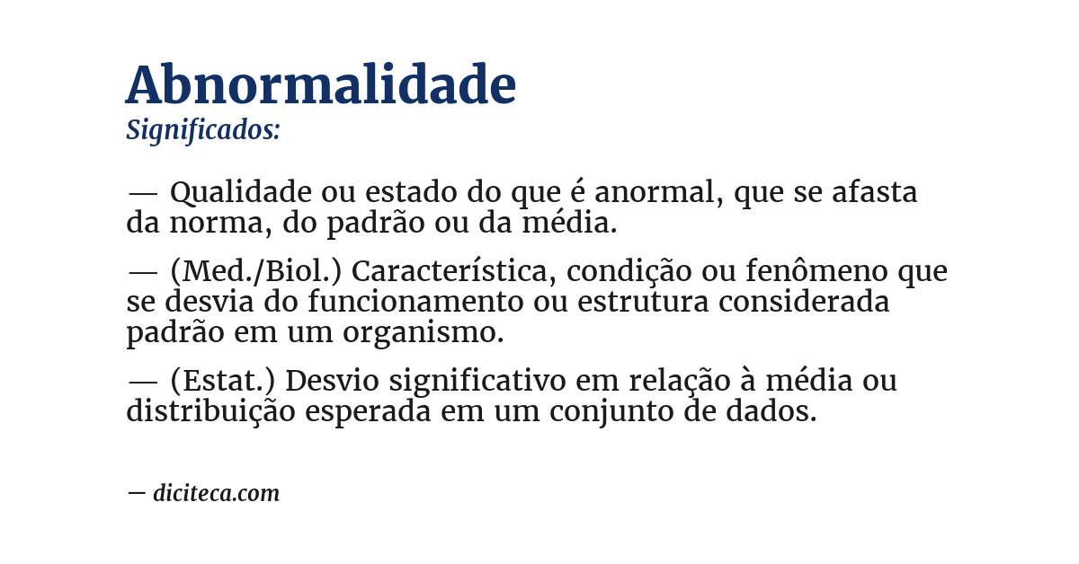 Significado de abnormalidade