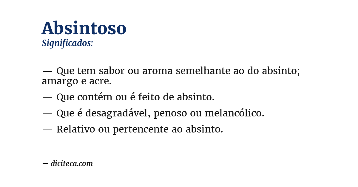 Significado de absintoso