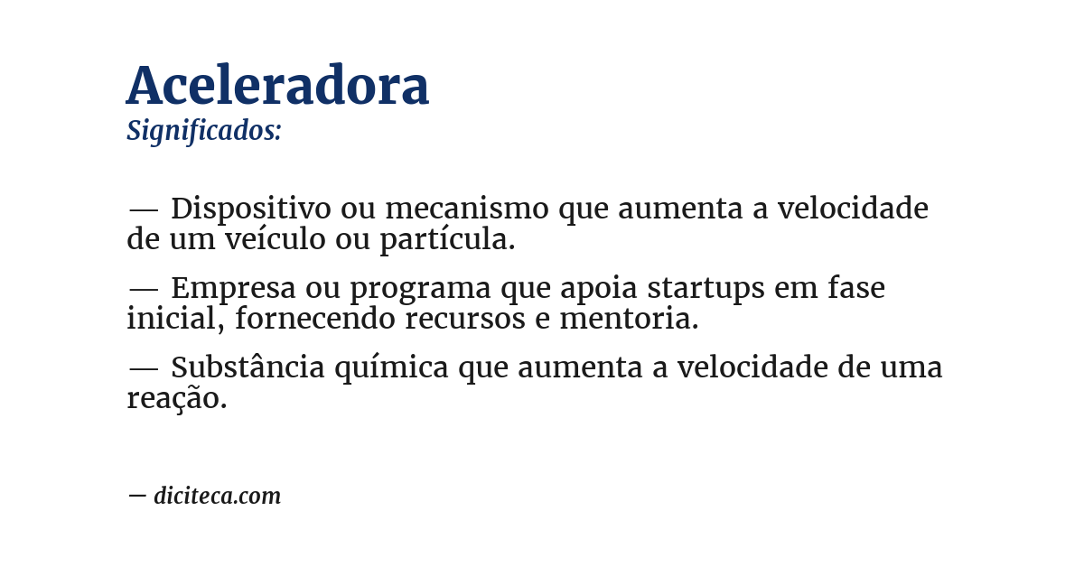 Significado de aceleradora