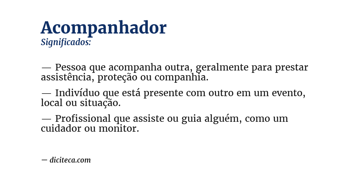 Significado de acompanhador
