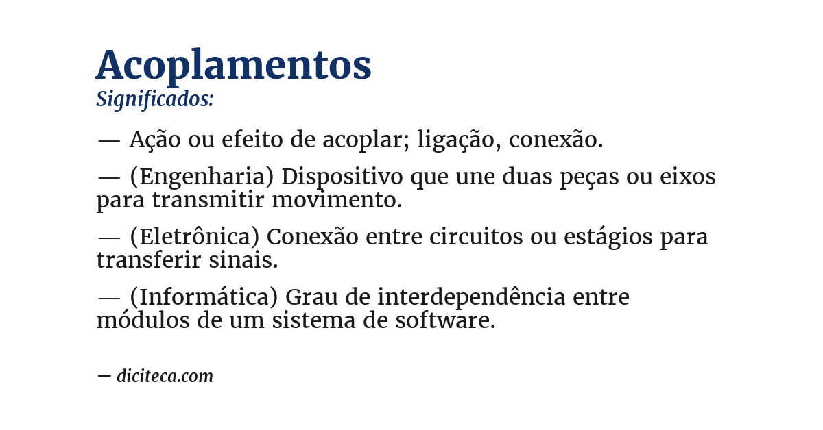 Significado de acoplamentos