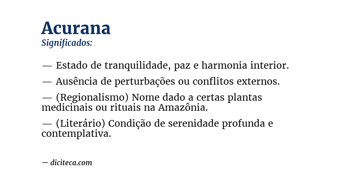 Significado de acurana