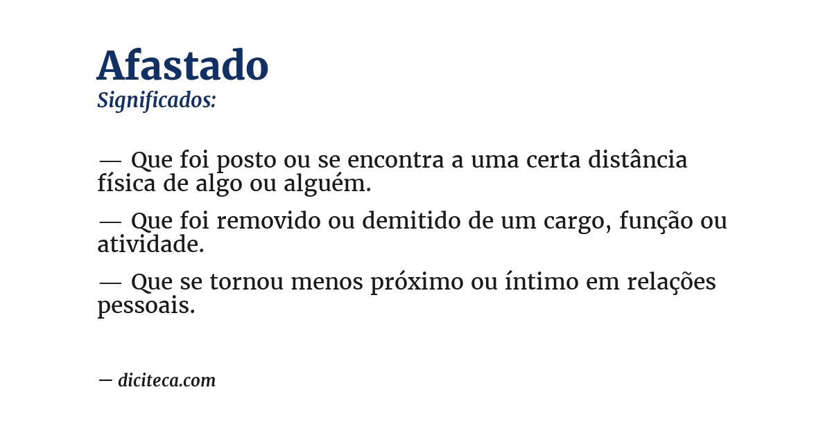 Significado de afastado