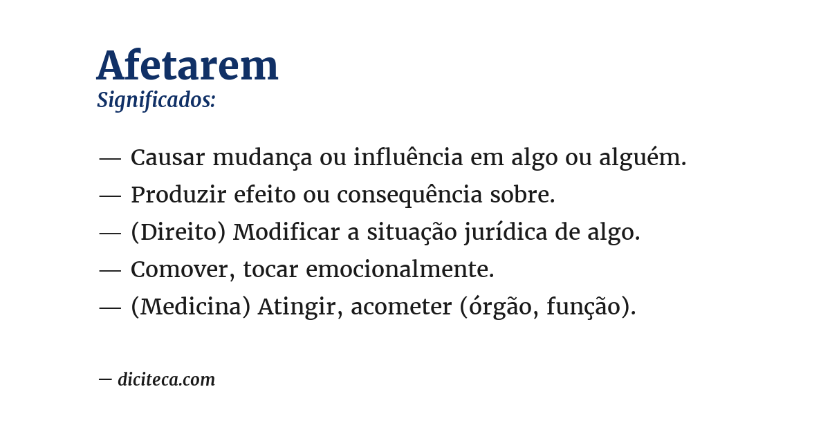Significado de afetarem