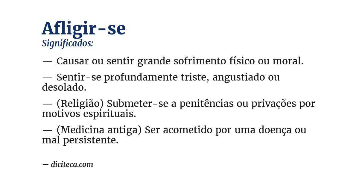 Significado de afligir-se