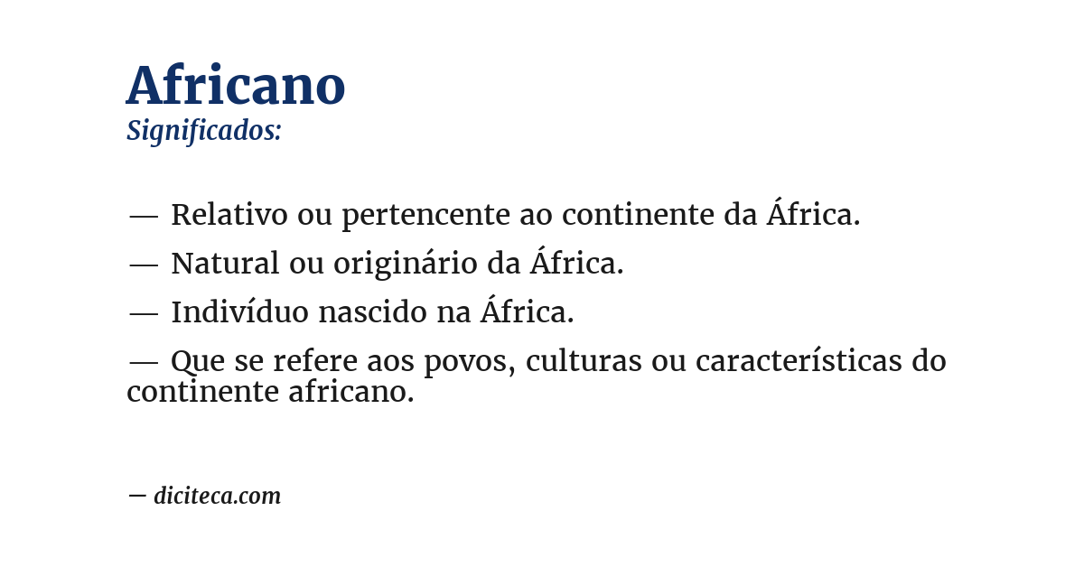 Significado de africano