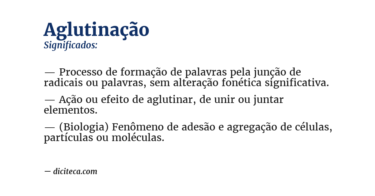 Significado de aglutinação