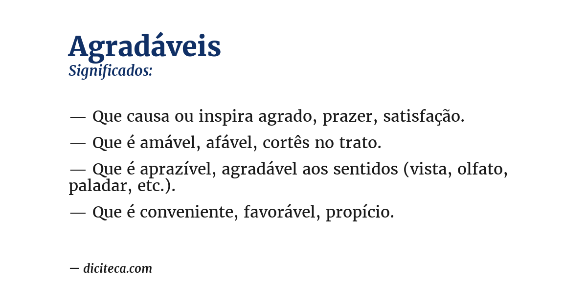 Significado de agradáveis