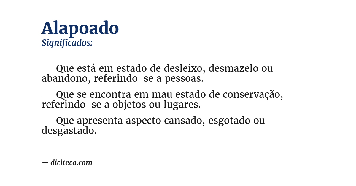 Significado de alapoado