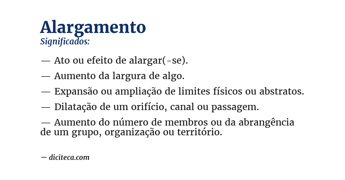 Significado de alargamento