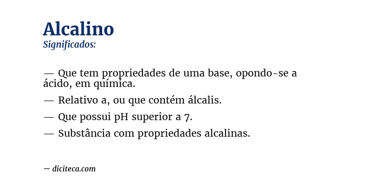 Significado de alcalino