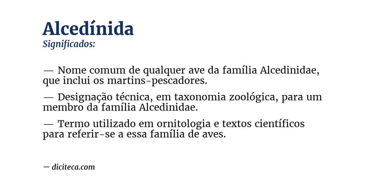 Significado de alcedínida