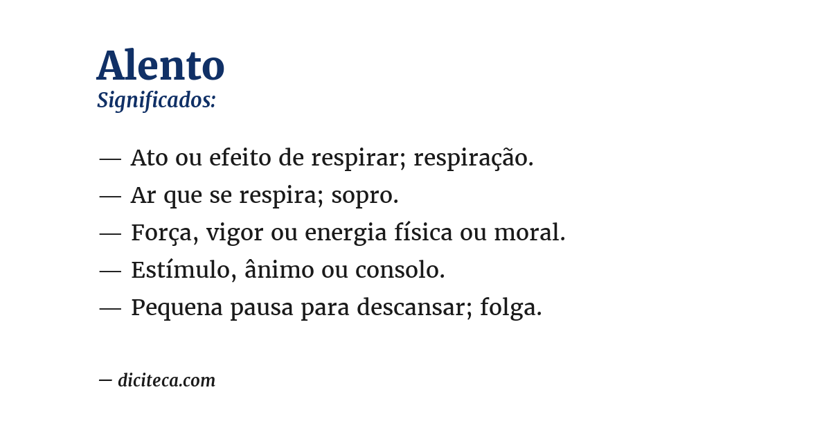Significado de alento