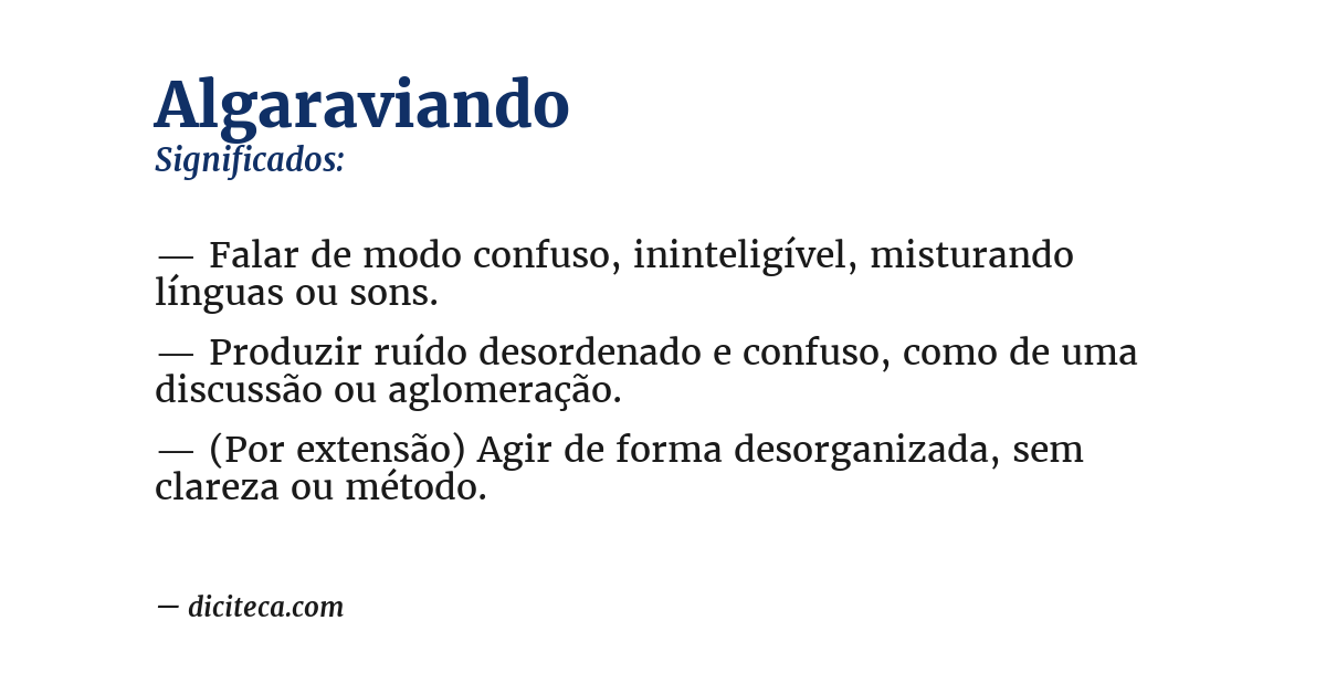 Significado de algaraviando