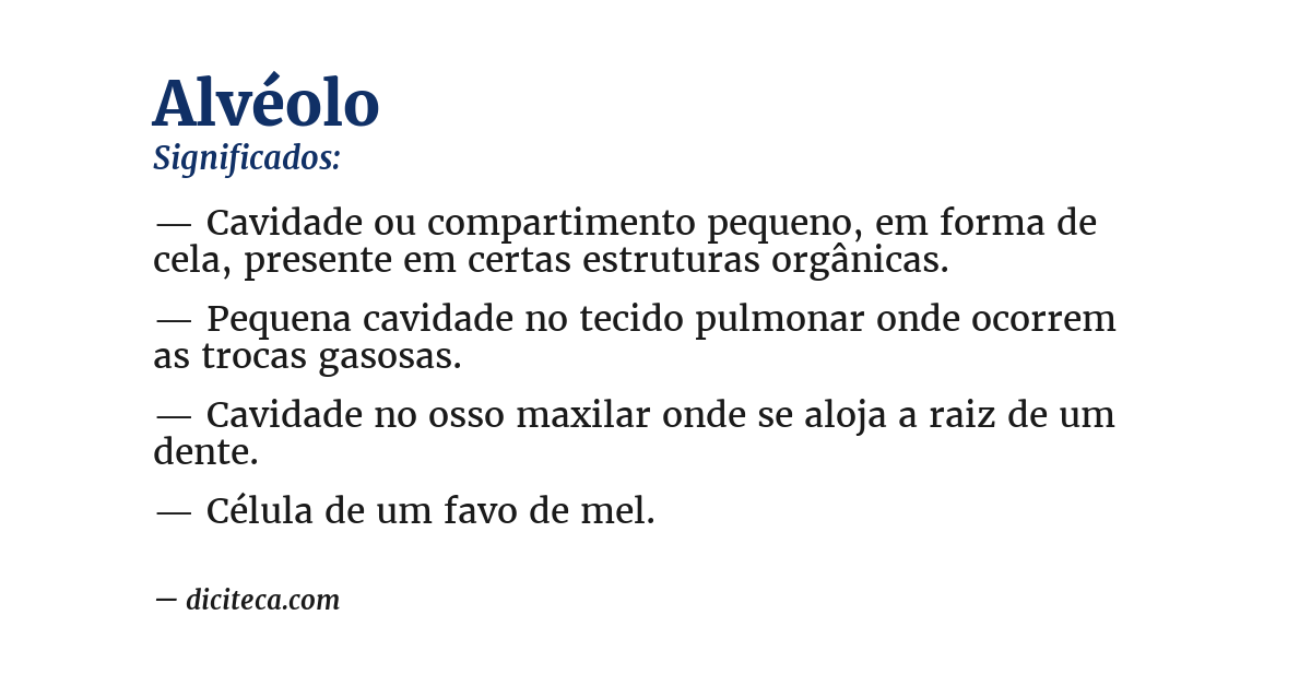 Significado de alvéolo