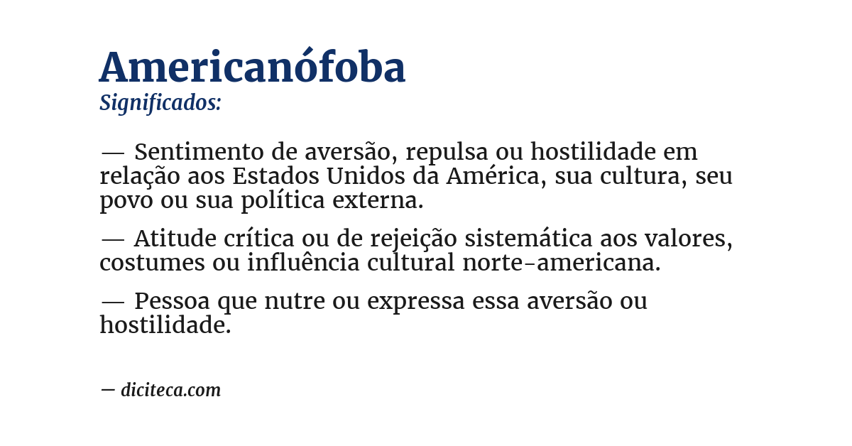 Significado de americanófoba