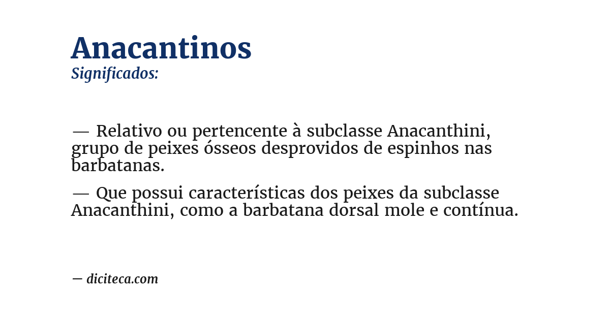 Significado de anacantinos