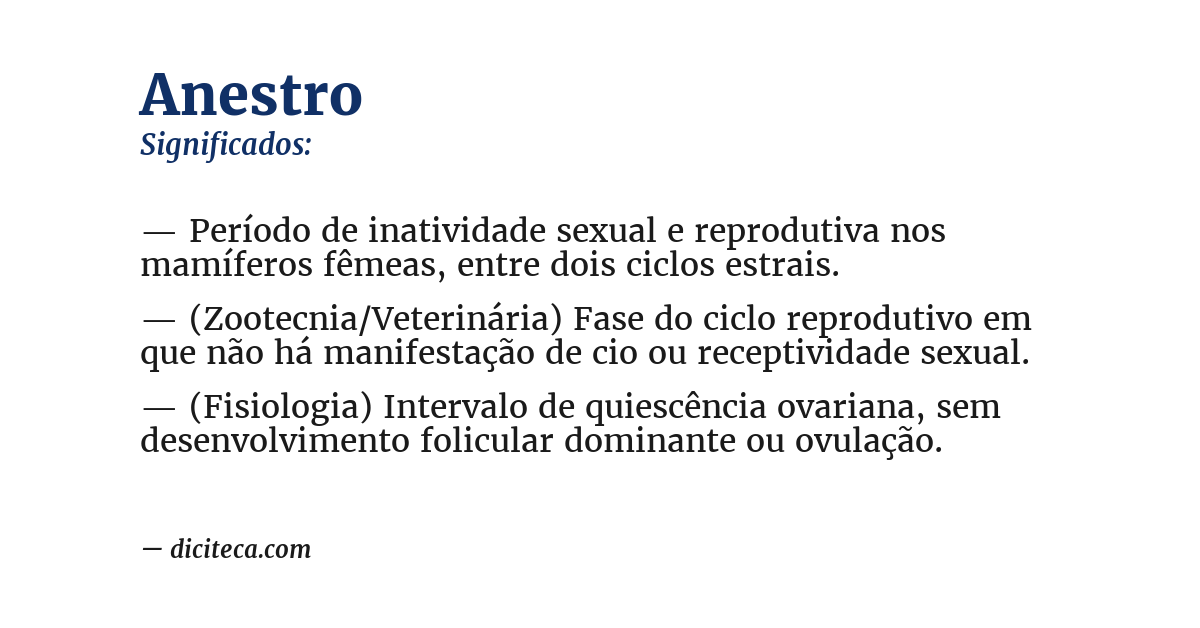 Significado de anestro