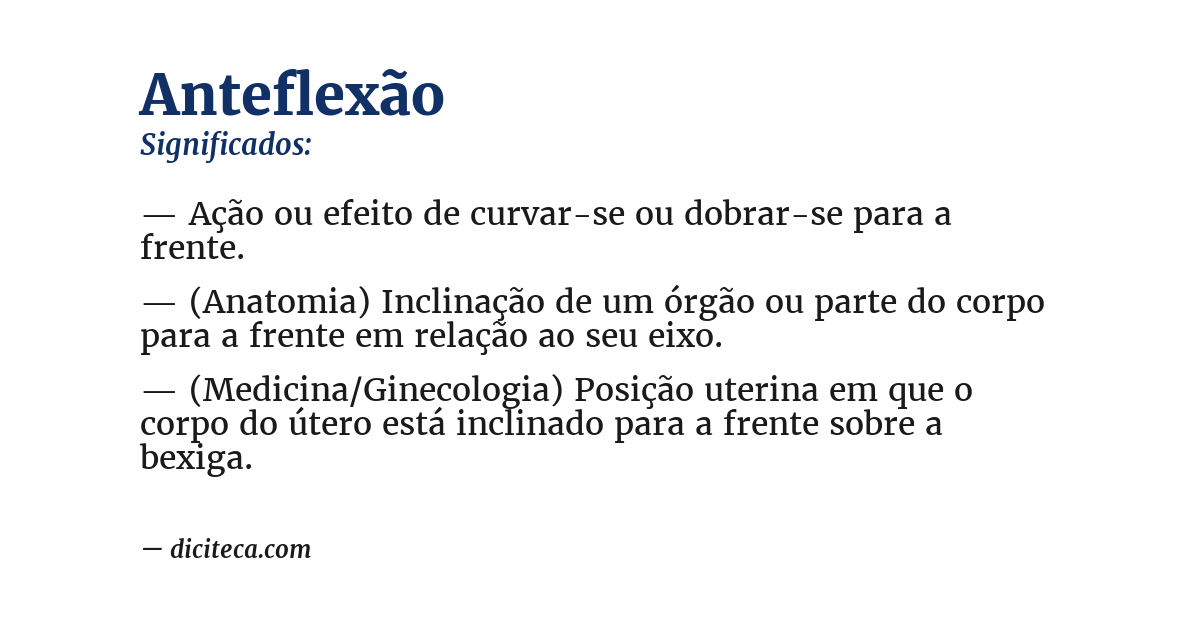 Significado de anteflexão