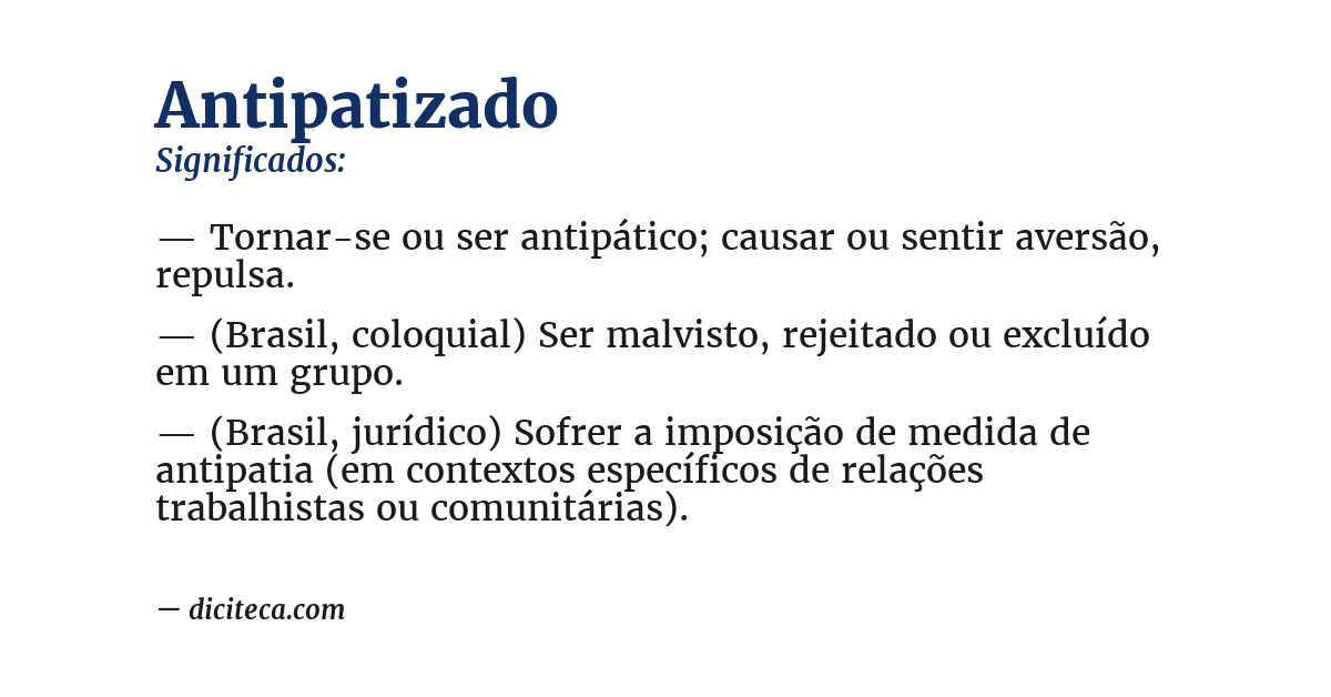 Significado de antipatizado