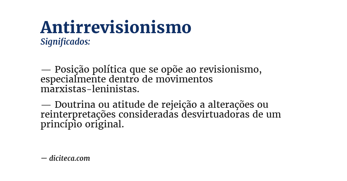Significado de antirrevisionismo