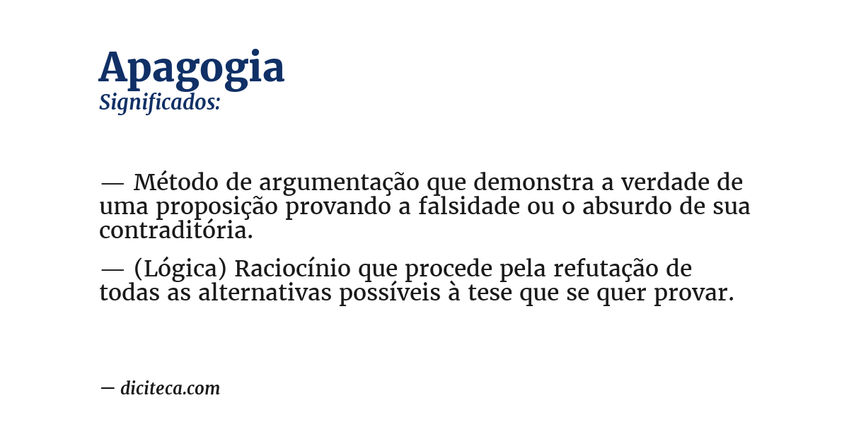 Significado de apagogia