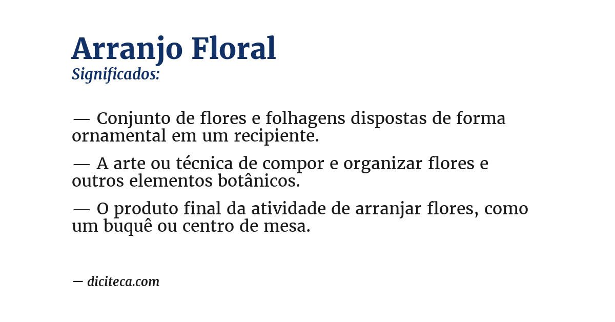 Significado de arranjo floral