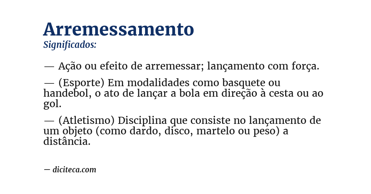 Significado de arremessamento